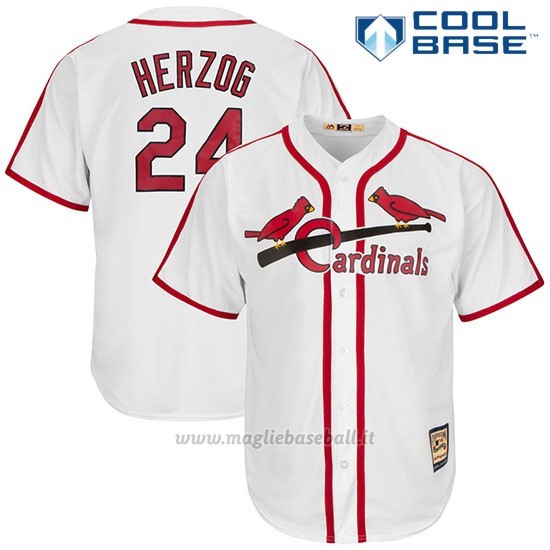 Maglia Baseball Uomo St. Louis Cardinals Mens Biancoy Herzog Bianco Cool Base